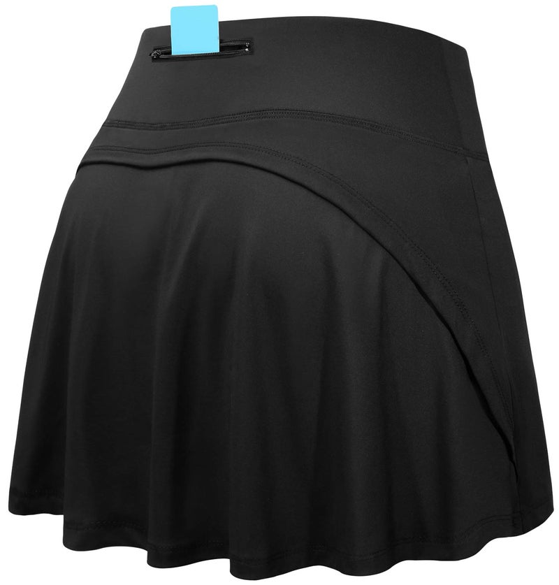 Fulbelle Skorts Skirts for Women, Cute Tennis Skirts Golf Athletic Skort High Waisted Double Layers Pleated Skirt with Shorts Summer Casual Black Medium - Image 4